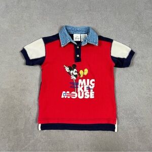 Disney Kids Red Polo Shirt with Mickey Mouse